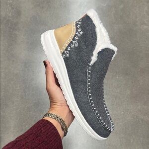 Hey Dude Gray and Tan Women's Slippers